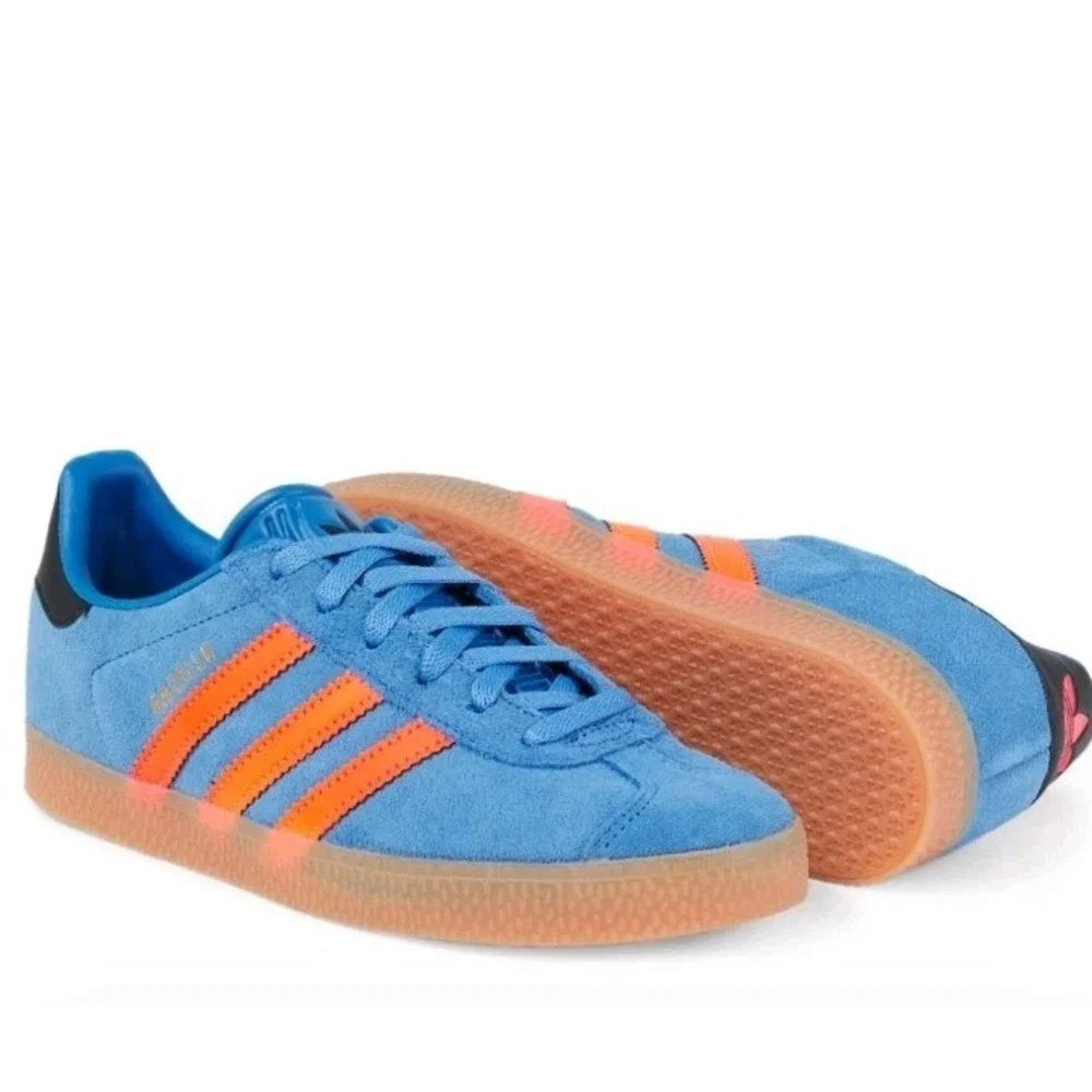 adidas Gazelle J Kids Youth 6 Blue Orange Shoes JP7124 New In Box FR 38 2/3NIB